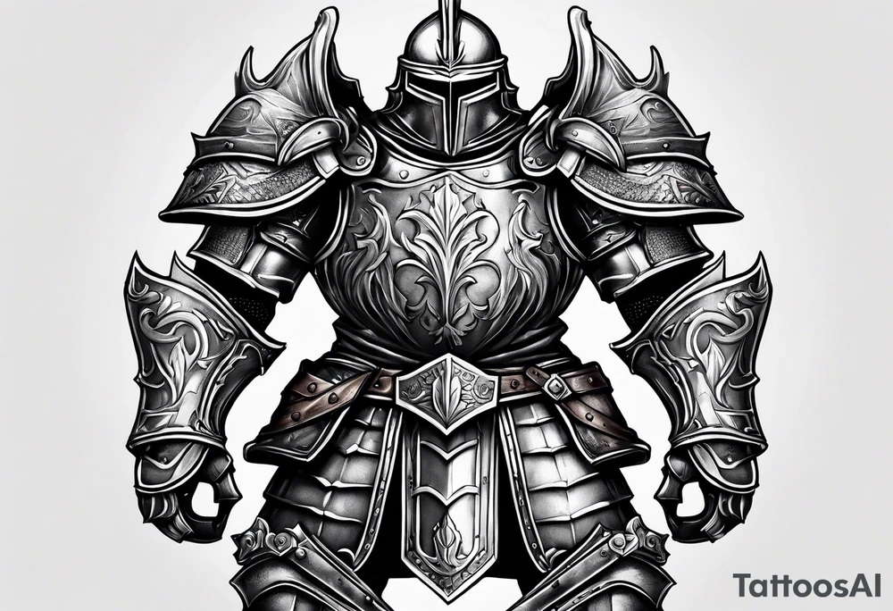 knight heavy armor bare legs tattoo idea
