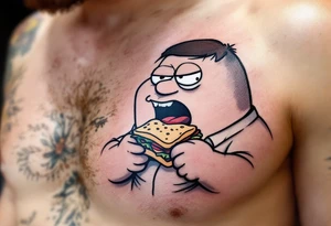 Peter Griffin eating a sandwich tattoo idea