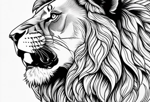powerful majestic lion, close-up tattoo idea