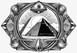 egyptian theme , cleopatra , pyramids,  all seeing eye forearm tattoo idea