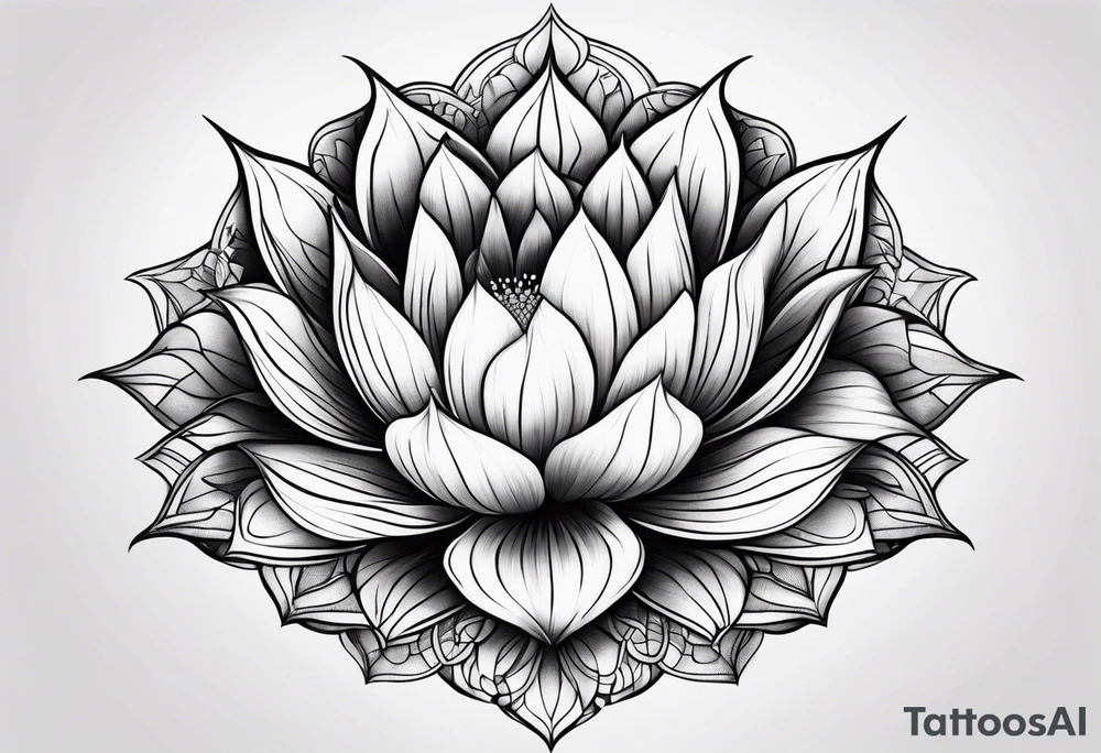 Moon flower lotos tattoo idea