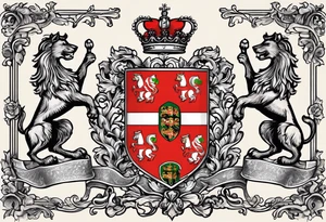 Merge the heraldic elements of england, northern ireland, ireland, scotland, wales, germany, croatia, serbia, slovakia, slovenia, and czech republic. tattoo idea