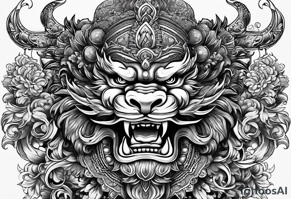 Balanise Barong upper arm tattoo idea