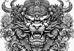 Balanise Barong upper arm tattoo idea