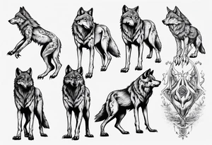 wolf on its hind legs tattoo idea