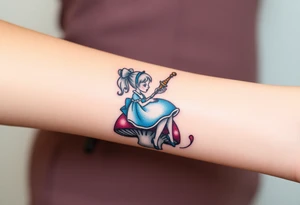 Alice in wonderland sitting on the mushroom with the hookah tattoo idea