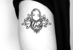 A lock with the name Mota tattoo idea