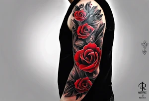 Simple black and red tattoo for the arm men tattoo idea