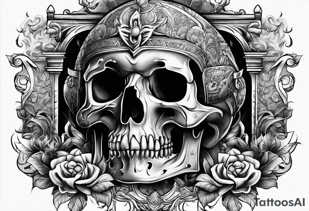 Tomb with smoke tattoo idea