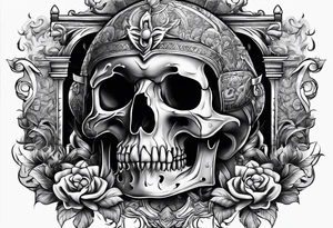 Tomb with smoke tattoo idea