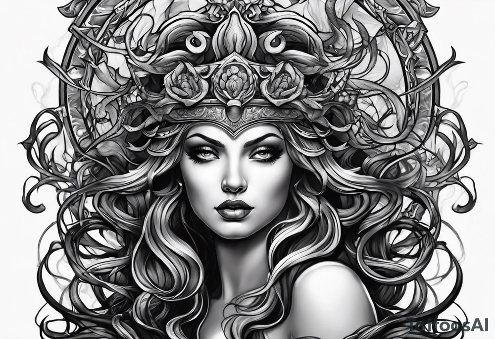 Dark, evil, medusa tattoo idea