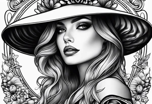 Female mushroom hat tattoo idea