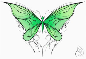 Green fairy wing tattoo idea