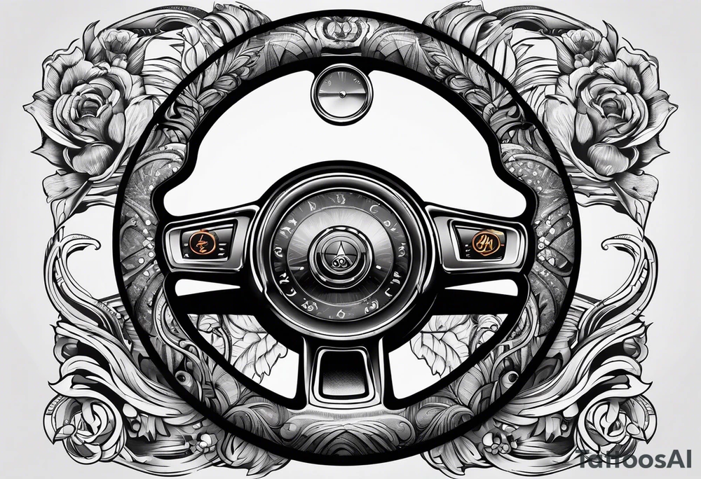 steering wheel tattoo idea