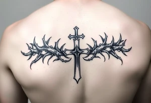 Crowns of thorns with god first and cross tattoo idea