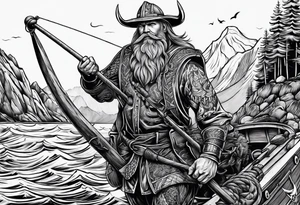 bad ass viking fisherman tattoo idea