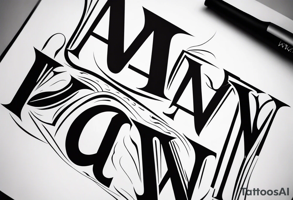 the letters A W R tattoo idea