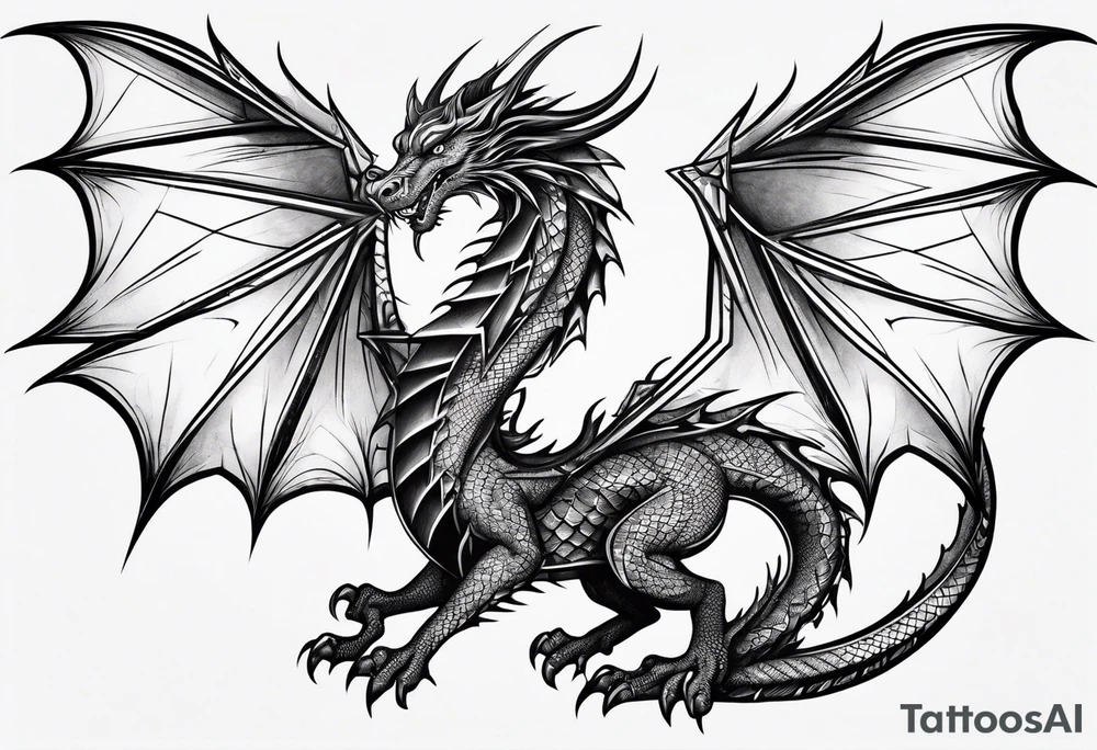 symetrical dragon tattoo idea