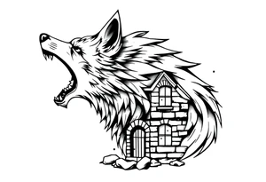 Big bad wolf  blowing a brick house down tattoo idea