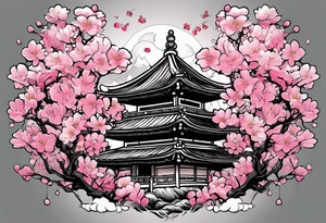 "Life Goes On" Pink cherry blossoms, lord of color tattoo idea