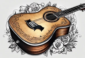 Acoustic guitar design tattoo idea