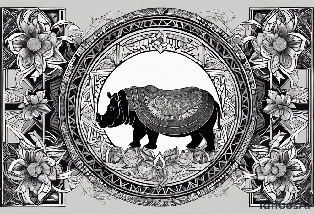 Very asymmetrical, +geometric pattern, with realistic full moon, with hippo,+tribal, +geometric, +inkart , +blackwork, +grey scale, + sketch
with wintersweet flower bud, +inkart touch, +for men, detailed , combined favourite , tattoo idea