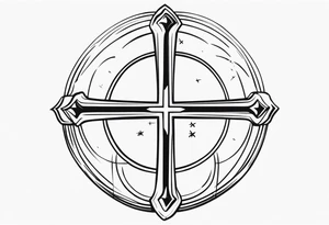 date of grandpa birth and death with a cross design tattoo idea