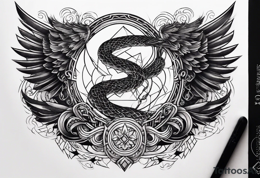Serpent and the wings of night tattoo idea