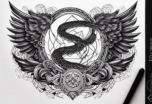 Serpent and the wings of night tattoo idea