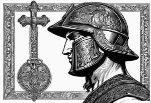 roman soldier from AD 60, wearing the "armor of God" as described in ephesians chapter 6 verses 10 to 17 tattoo idea