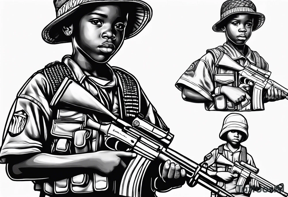 african child soldier tattoo idea