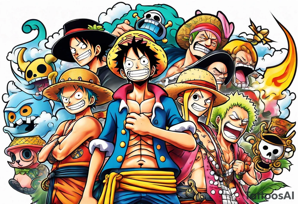 One piece tattoo idea