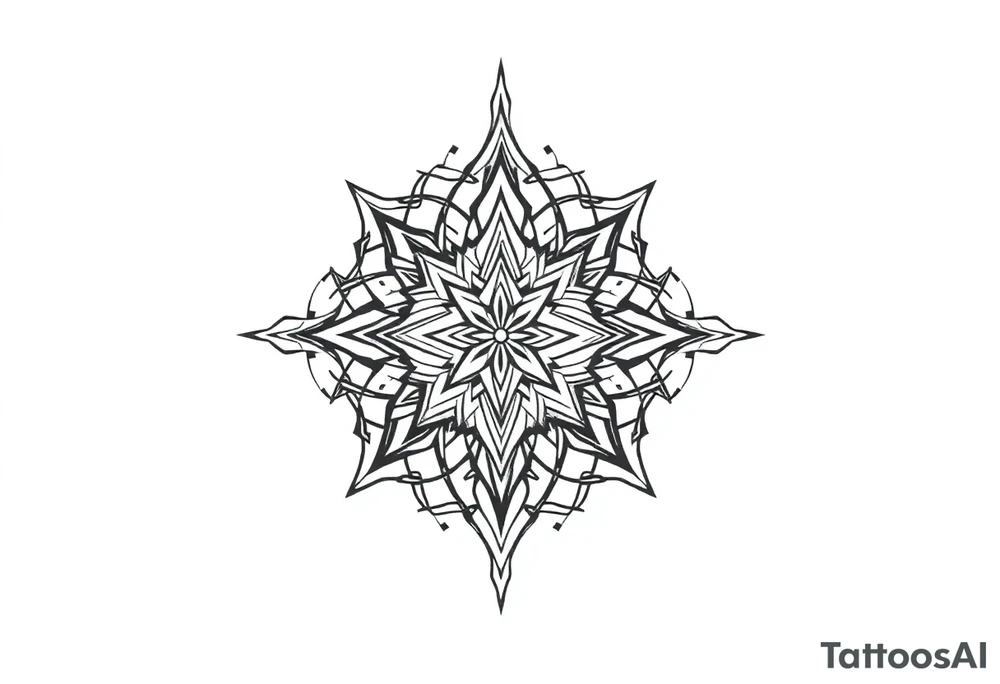 spiritual bold line tattoo idea