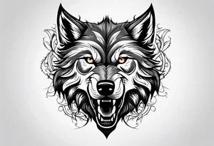 angry alpha wolf tattoo idea