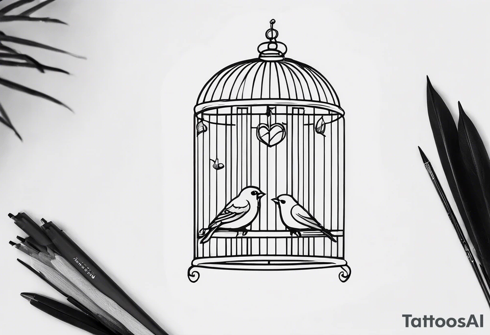 Birds in a Cage tattoo idea