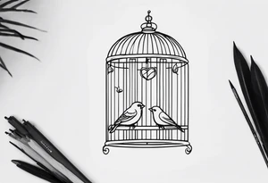 Birds in a Cage tattoo idea