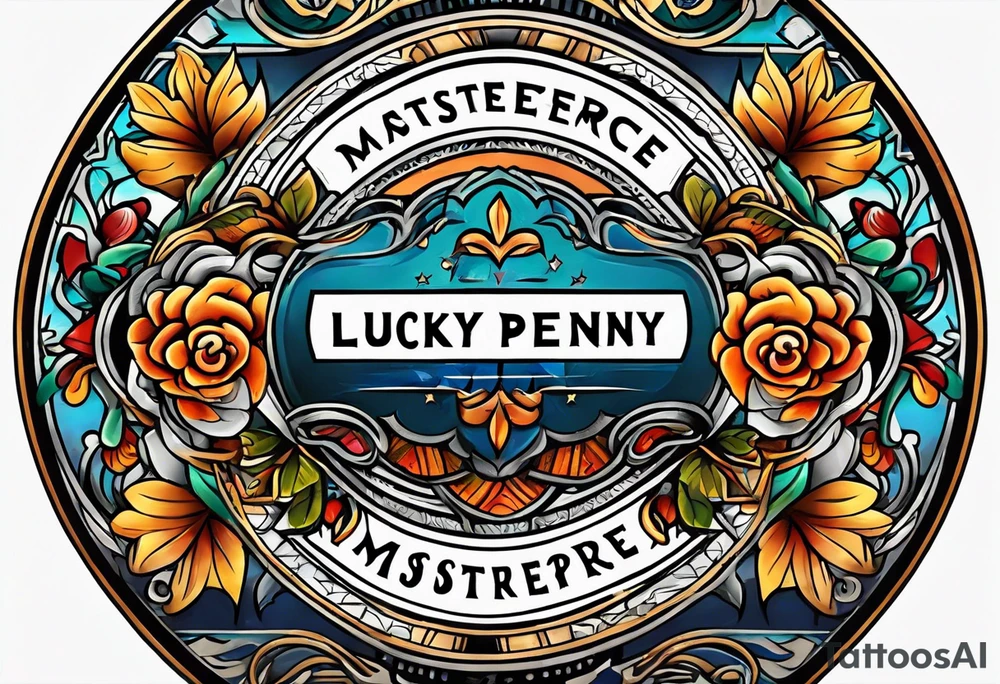 Lucky penny tattoo, date 1986, American traditional style tattoo idea