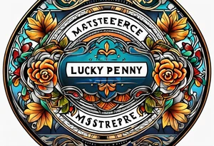 Lucky penny tattoo, date 1986, American traditional style tattoo idea