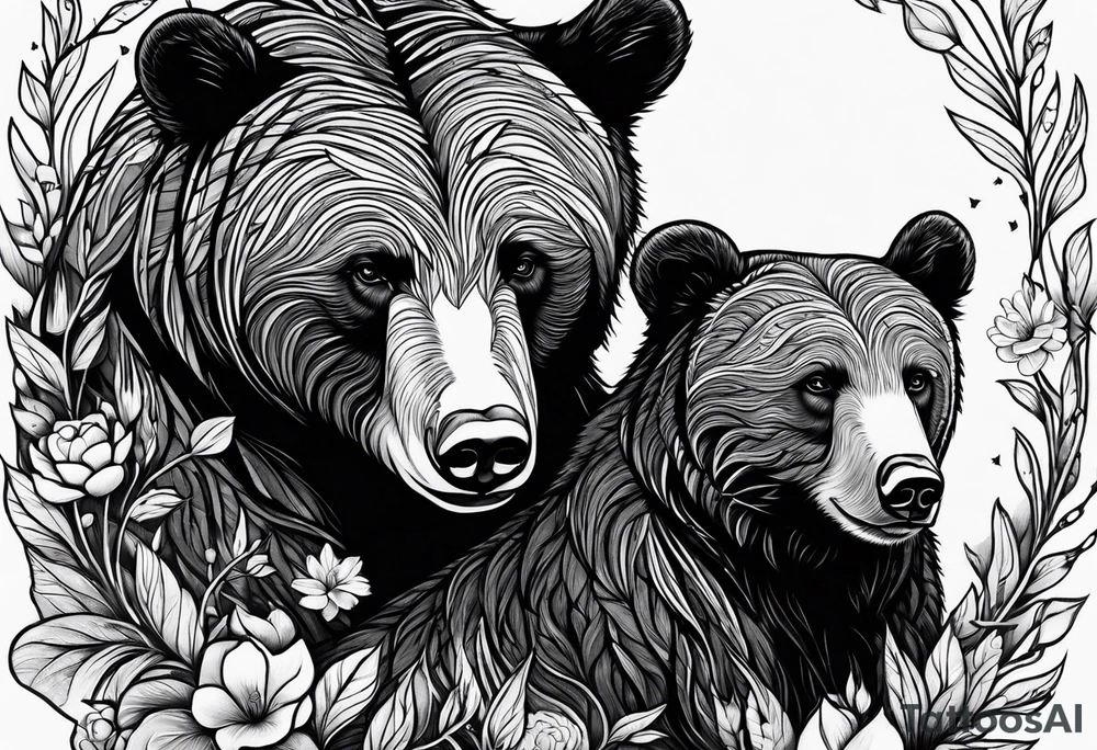mamma bear and cub tattoo idea