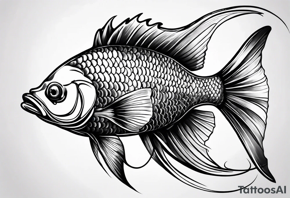 Fish for men's shoulder tattoo idea