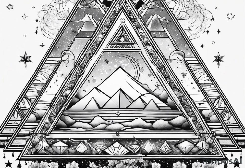 Aquarius constellation with pyramids tattoo idea