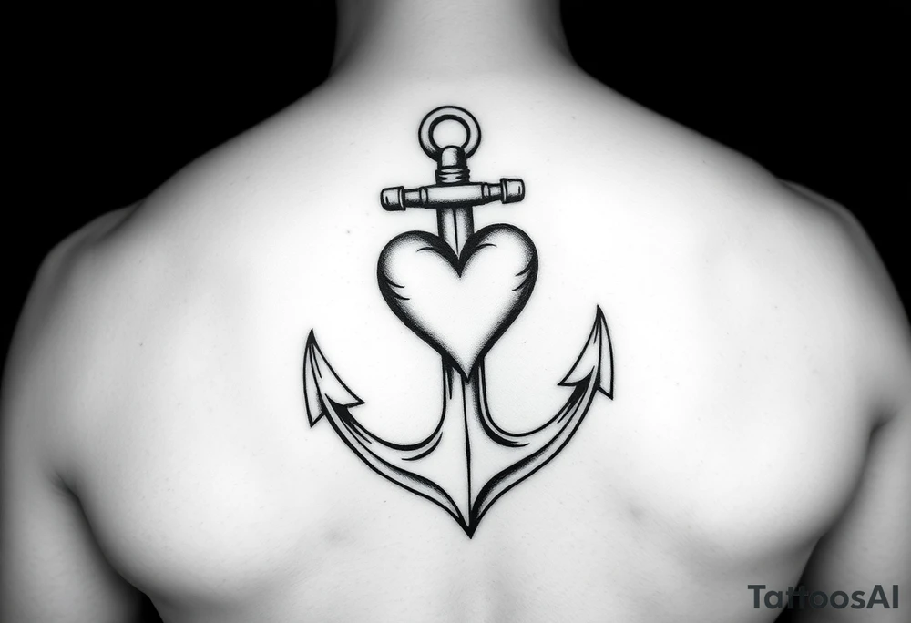 An anchor with a love heart top tattoo idea