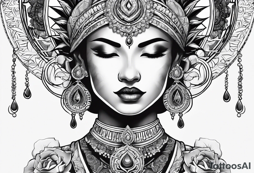 Throat chakra tattoo idea