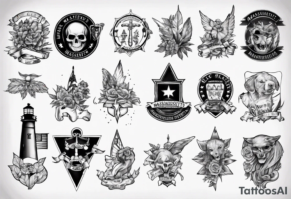 Massachusetts pride colors tattoo idea