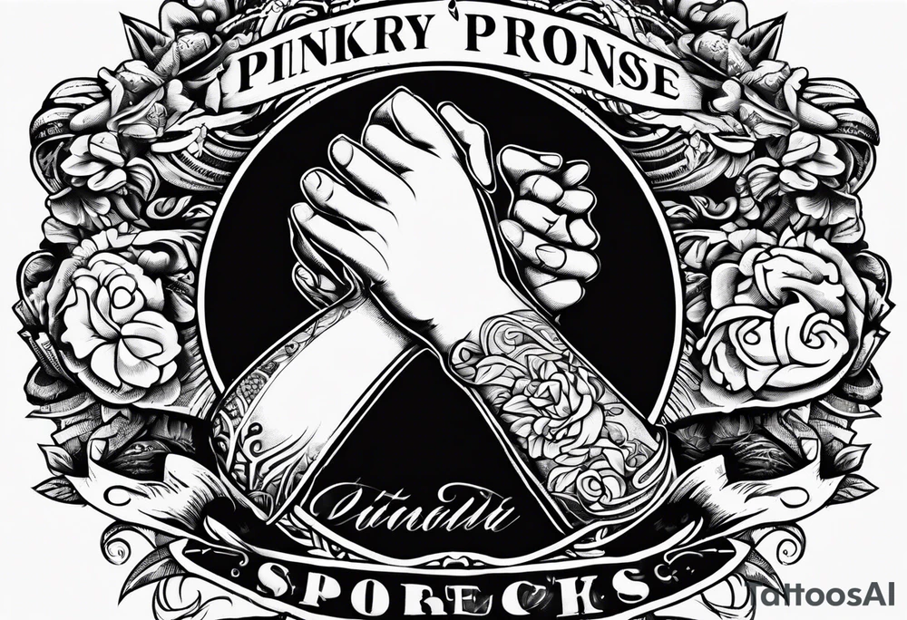 letters "pinky promise" in tattoo style lettering tattoo idea