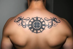 vintage roman numerals within ornate clockwork mechanism tattoo idea