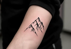 minimalist mountain with two kids
abstract. Kids are two of the four mountains. Parents as mountain behind. tattoo idea