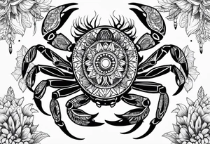 Native american,crab, flowers, dream catcher, tattoo idea