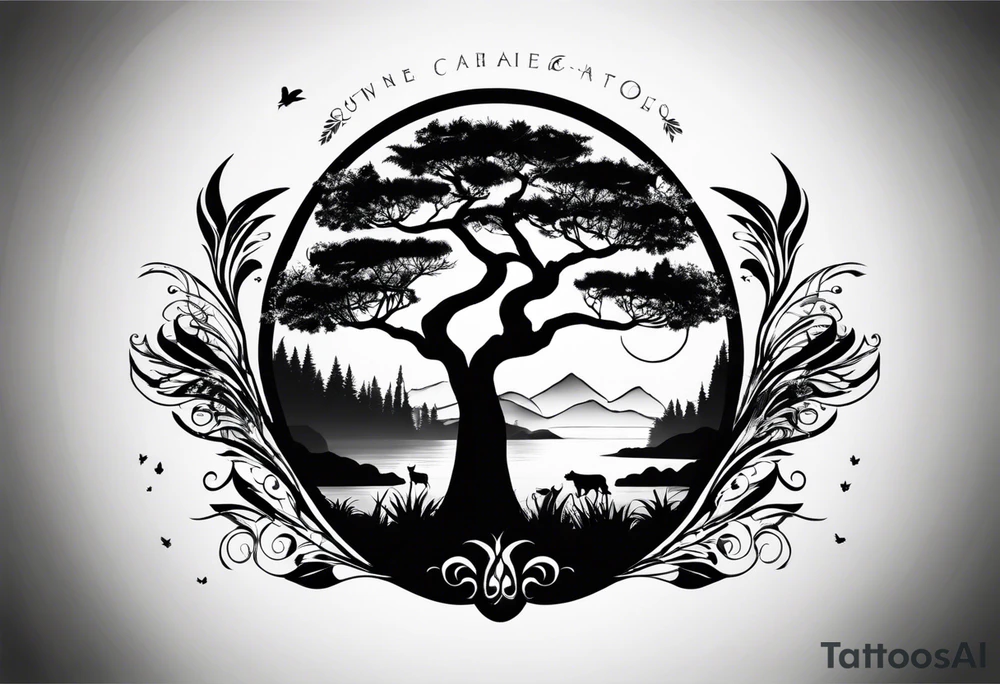 Bäume silhouette tattoo idea
