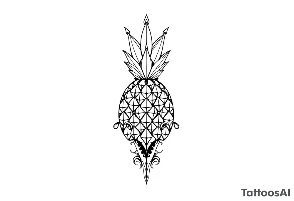 Crown pineapple vagina ,anus tattoo idea